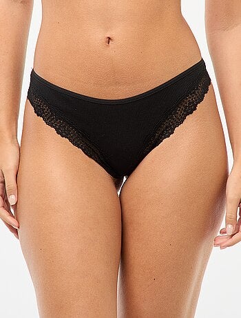 Set di 3 tanga in maglia a coste