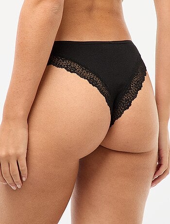 Set di 3 tanga in maglia a coste