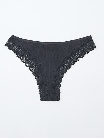 Set di 3 tanga in maglia a coste