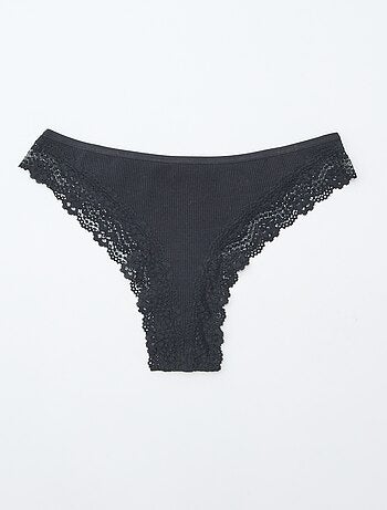 Set di 3 tanga in maglia a coste