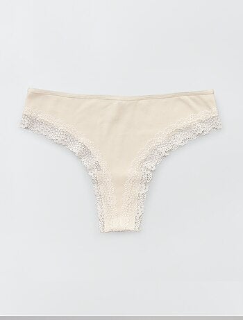 Set di 3 tanga in maglia a costine