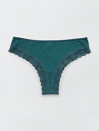 Set di 3 tanga in maglia a costine