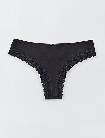 Set di 3 tanga in maglia a costine