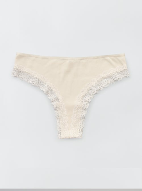 Set di 3 tanga in maglia a costine - Kiabi