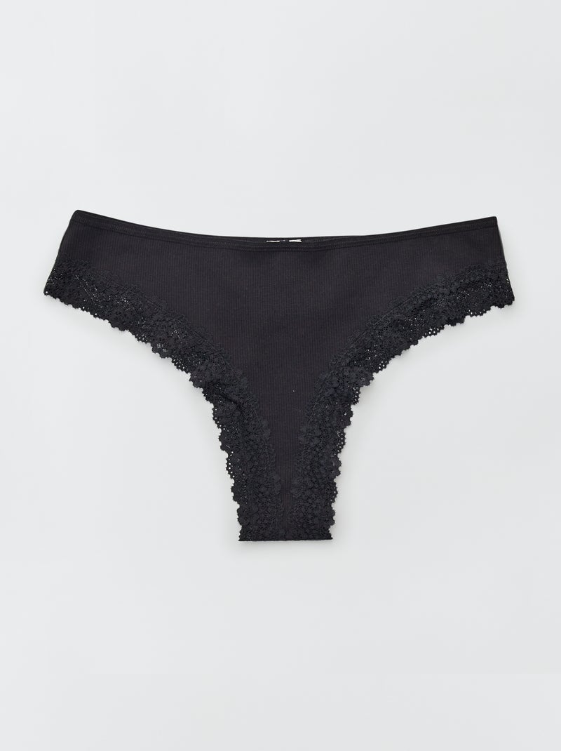Set di 3 tanga in maglia a costine BEIGE - Kiabi