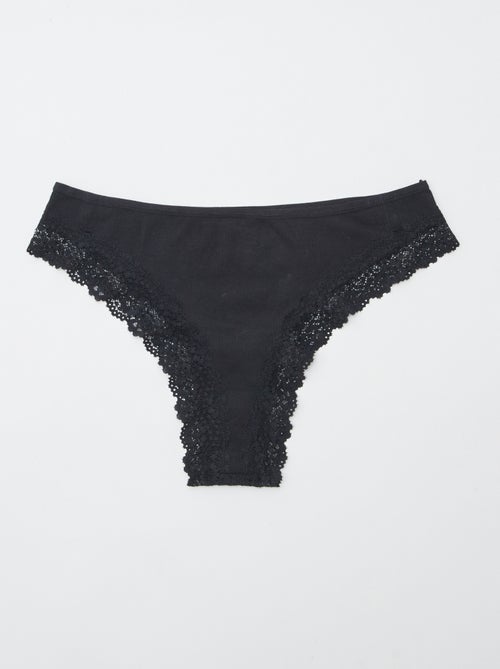 Set di 3 tanga in maglia a costine - Kiabi