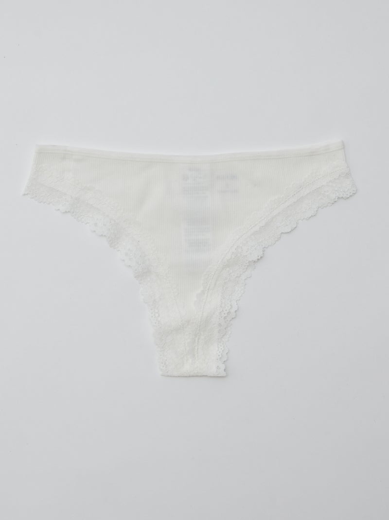 Set di 3 tanga in maglia a costine GRIGIO - Kiabi