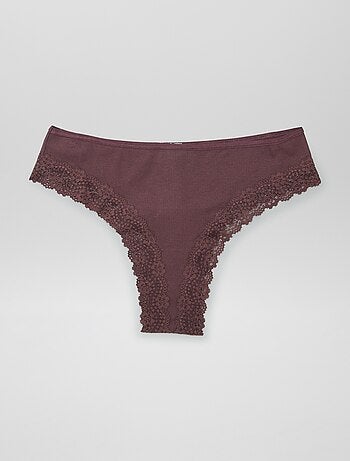 Set di 3 tanga in maglia a costine