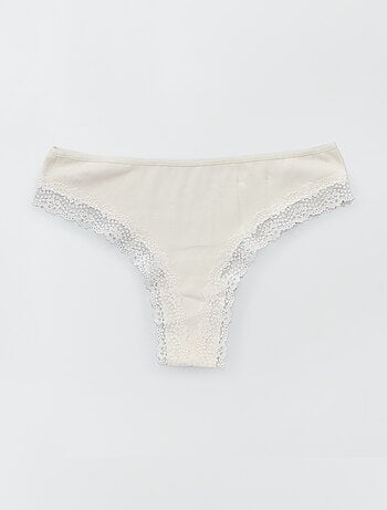 Set di 3 tanga in maglia a costine
