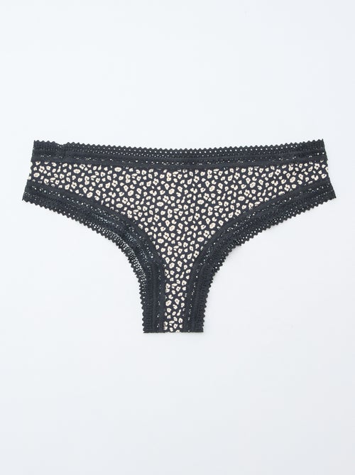 Set di 3 tanga in microfibra stampata - Kiabi