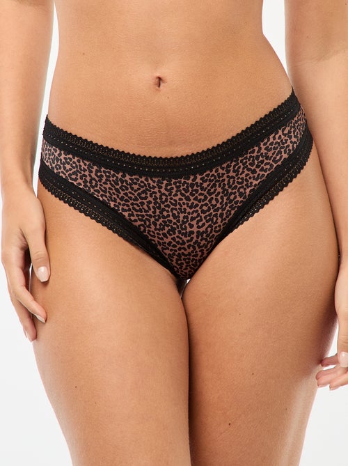 Set di 3 tanga in microfibra stampata - Kiabi