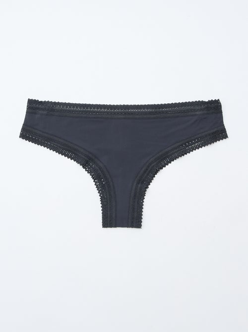 Set di 3 tanga in microfibra stampata - Kiabi