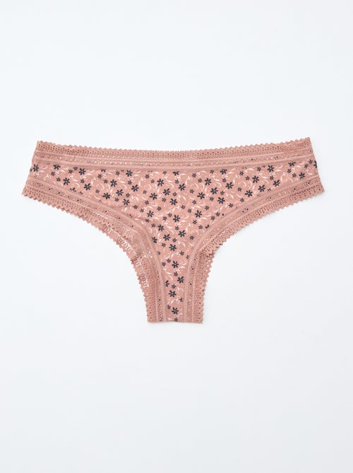 Set di 3 tanga in microfibra stampata - Kiabi