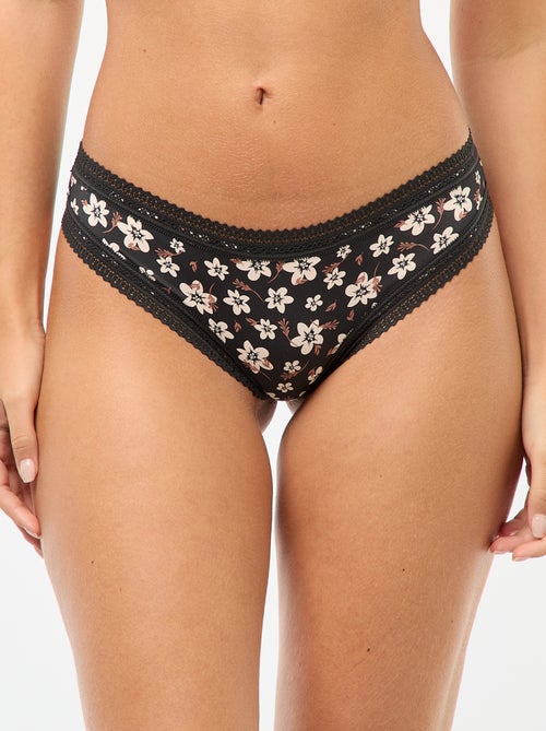 Set di 3 tanga in microfibra stampata - Kiabi