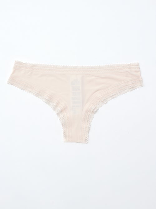 Set di 3 tanga in microfibra stampata - Kiabi