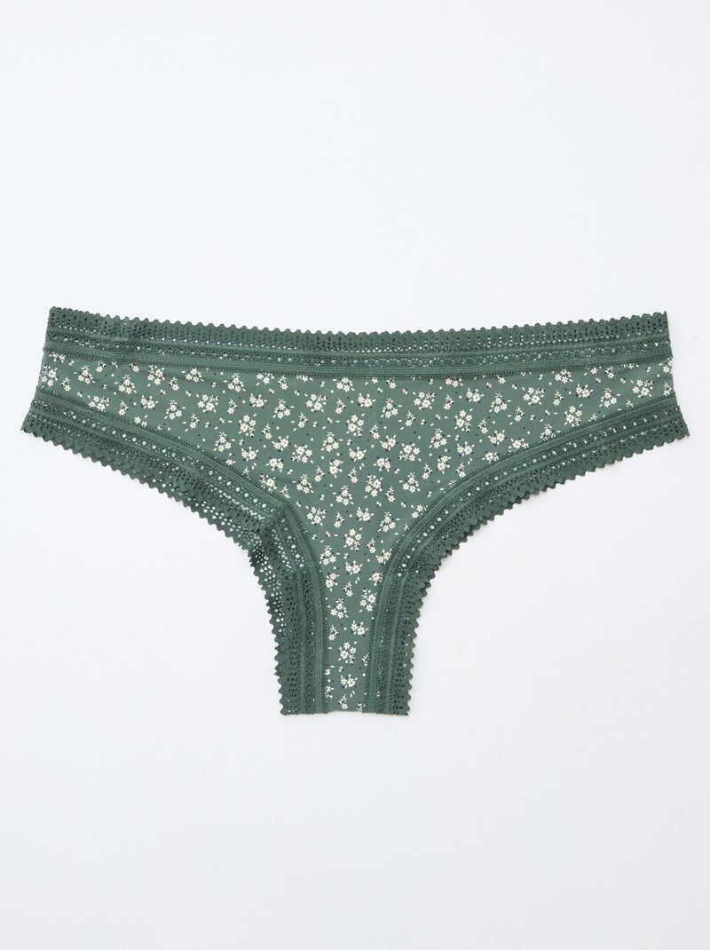 Set di 3 tanga in microfibra stampata Verde - Kiabi