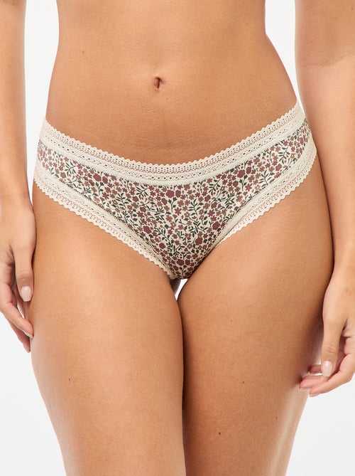 Set di 3 tanga in microfibra stampata - Kiabi