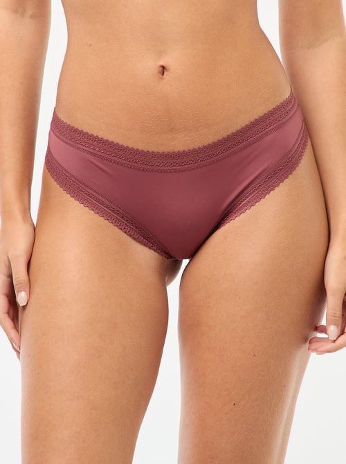 Set di 3 tanga in microfibra stampata - Kiabi