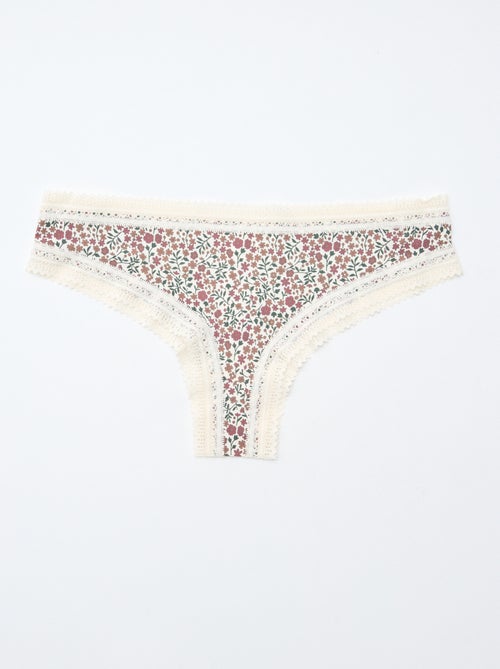 Set di 3 tanga in microfibra stampata - Kiabi