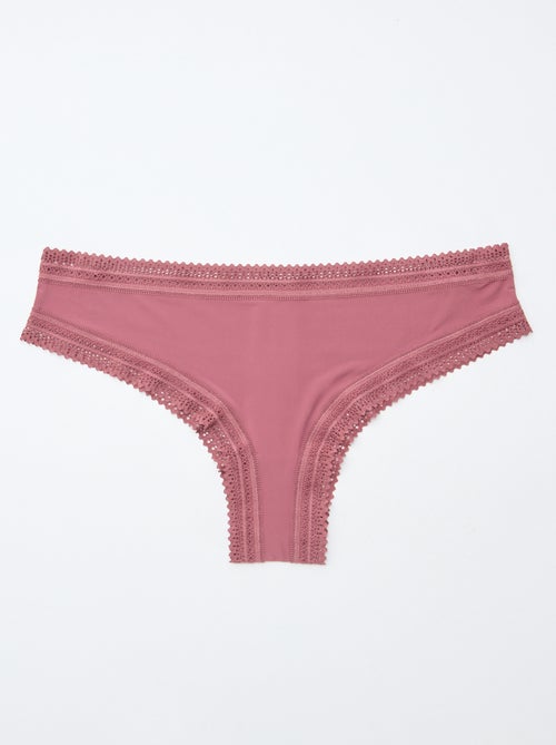 Set di 3 tanga in microfibra stampata - Kiabi