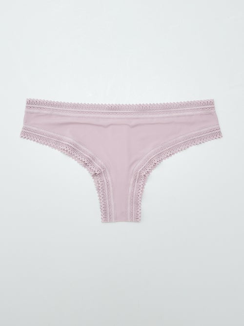 Set di 3 tanga in microfibra stampata - Kiabi