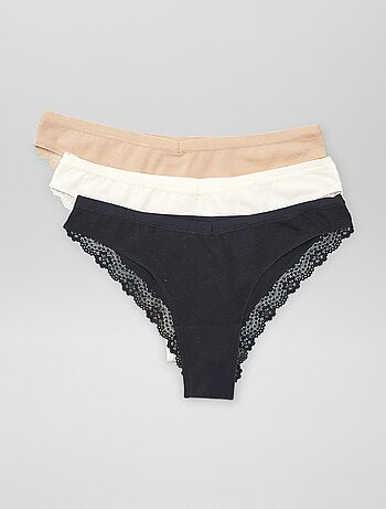 Set di 3 tanga premaman con pizzo