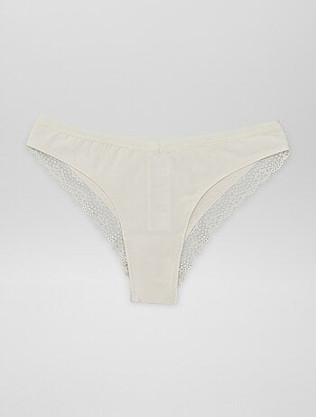 Set di 3 tanga premaman con pizzo