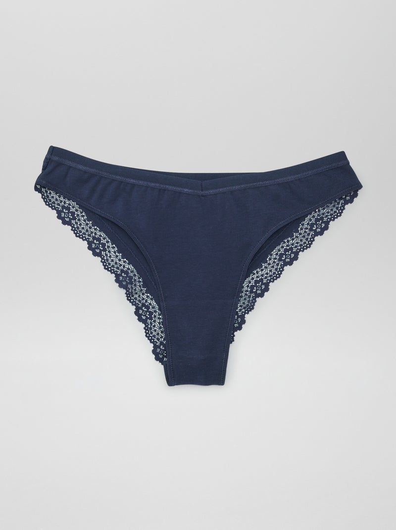 Set di 3 tanga premaman con pizzo BLU - Kiabi