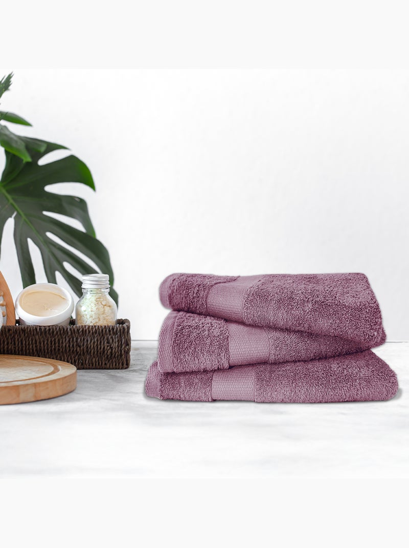 Set di 3 teli da bagno 70x130 cm 500 g/m² 100% cotone Viola chiaro - Kiabi