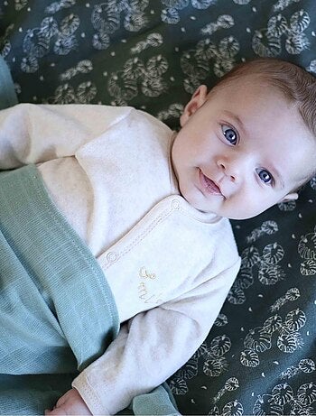 Set di 3 teli neonato motivo foglie