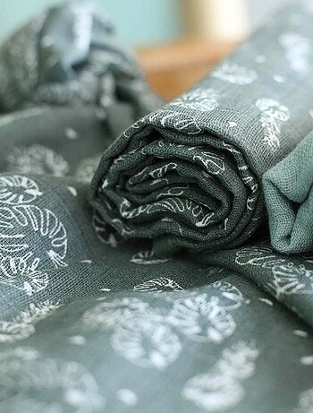 Set di 3 teli neonato motivo foglie