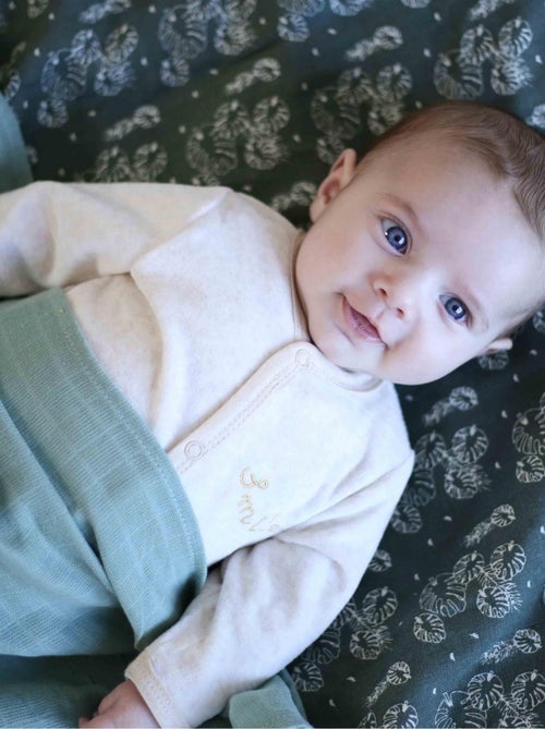 Set di 3 teli neonato motivo foglie - Kiabi