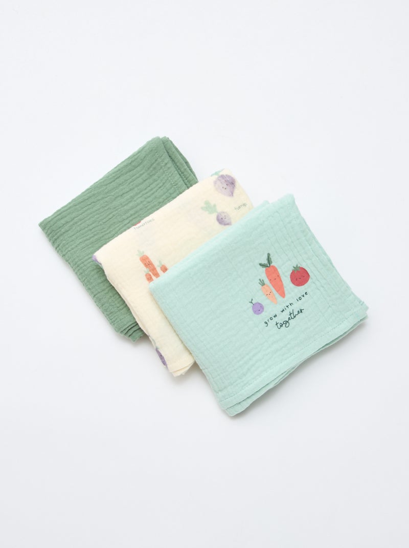 Set di 3 telini multiuso unisex in spugna Bianco - Kiabi