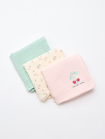 Set di 3 telini multiuso unisex in spugna