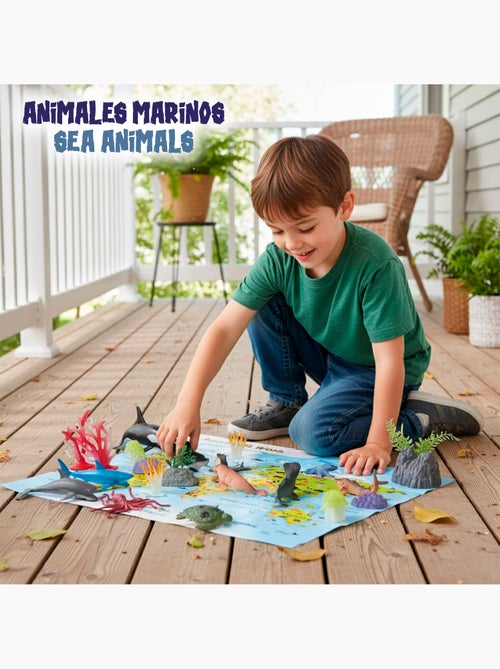 Set di 30 animali marini con tappetino da gioco e accessori. Animal world - Kiabi