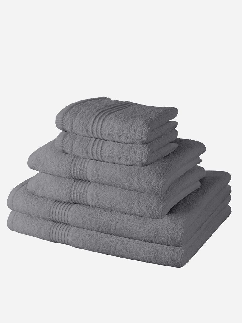 Set di 4 asciugamani e 2 teli da bagno - GRIGIO - Kiabi - 30.00€