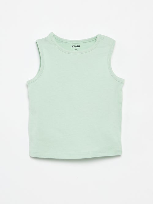 Set di 4 canotte a tinta unita - Kiabi