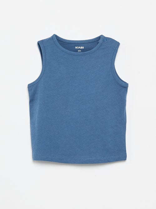 Set di 4 canotte a tinta unita - Kiabi