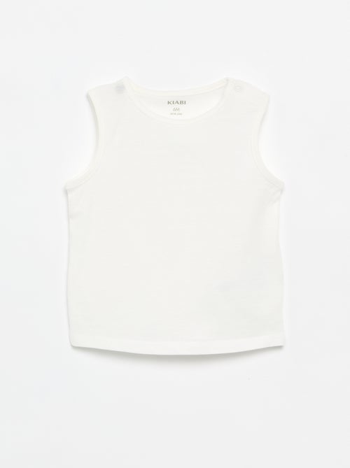 Set di 4 canotte a tinta unita - Kiabi