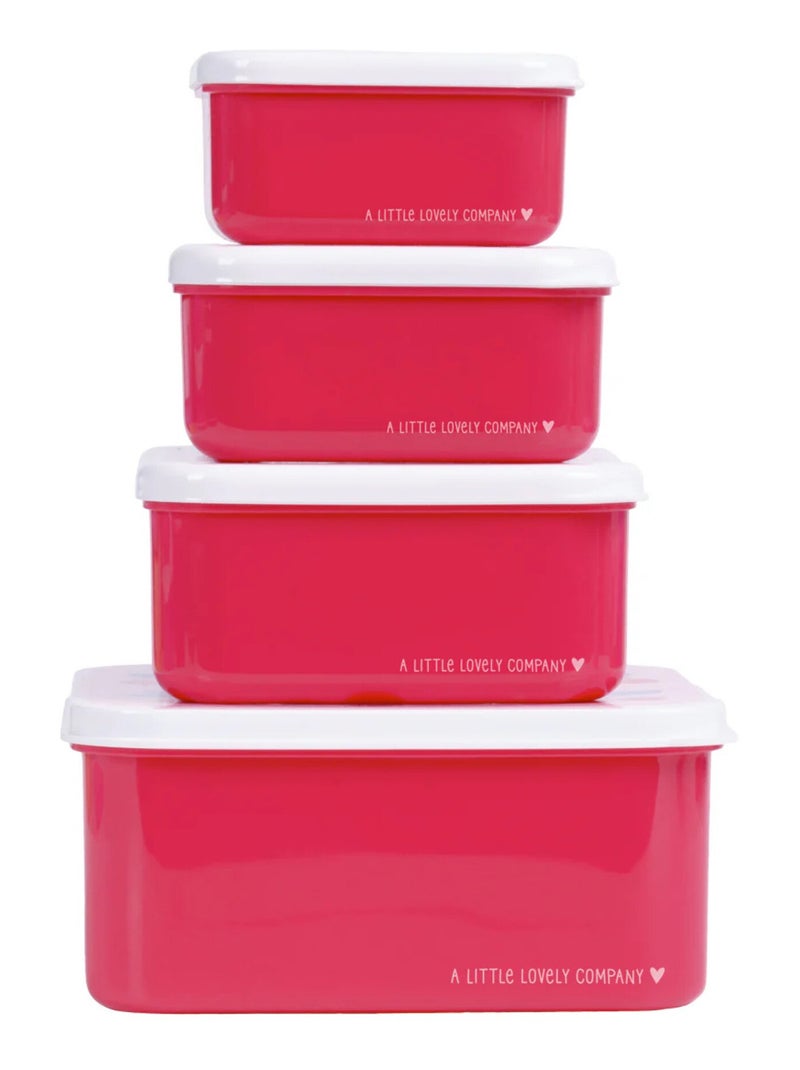 Set di 4 contenitori snack | A Little Lovely Company Rosso - Kiabi