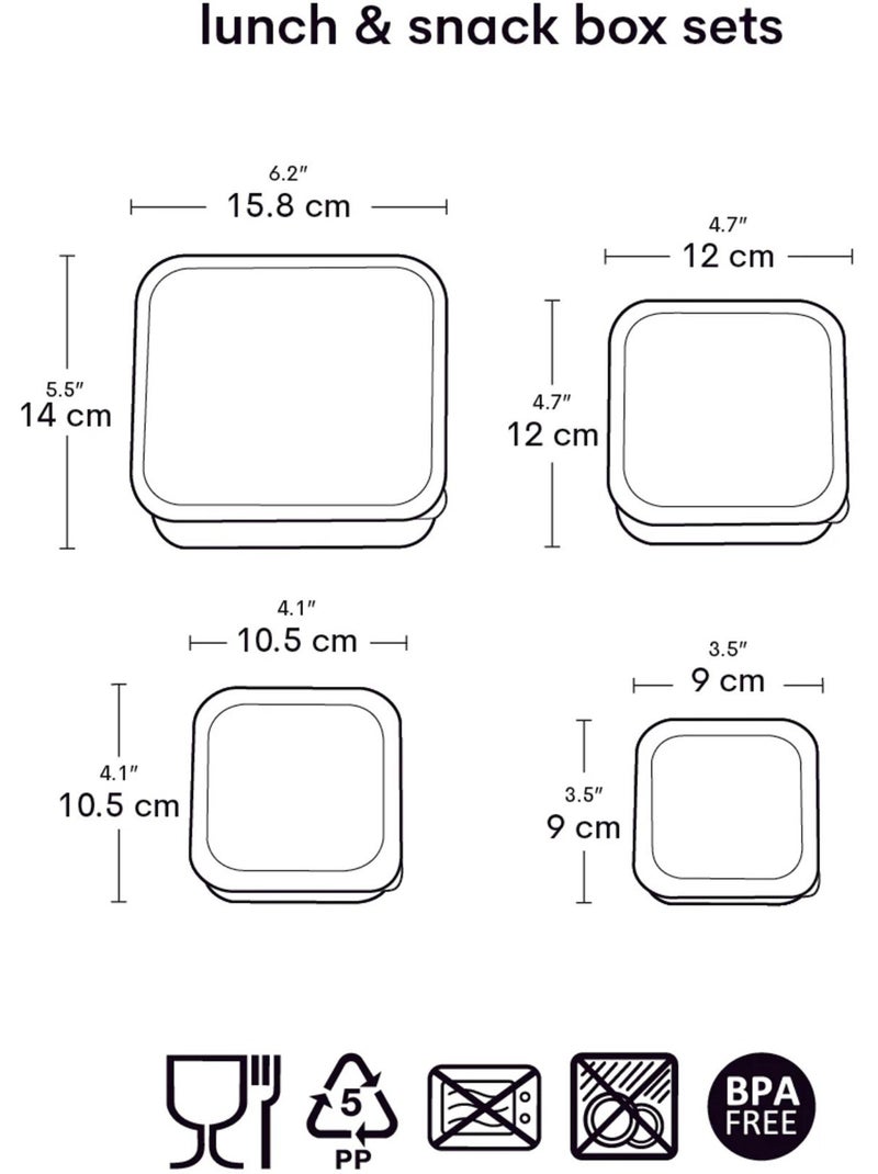Set di 4 contenitori snack | a little lovely company Verde - Kiabi