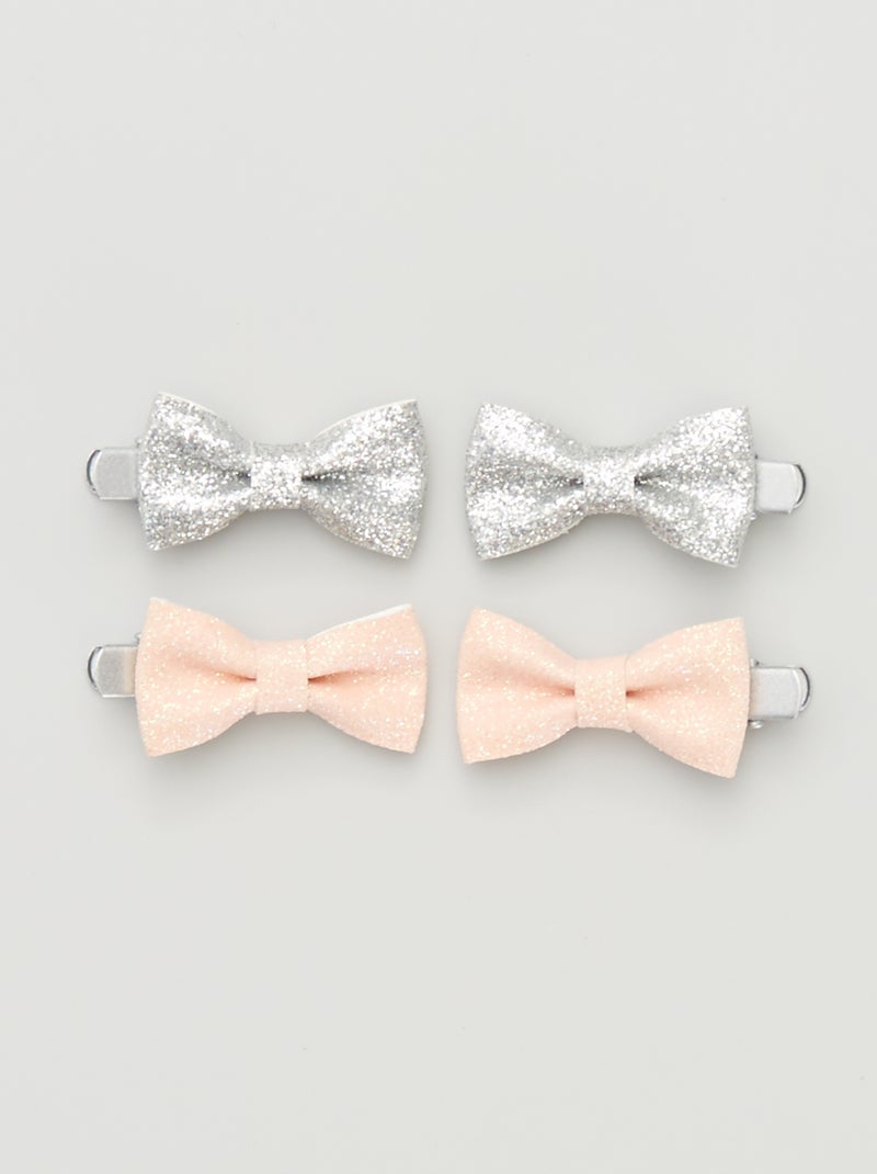 Set di 4 fermagli 'fiocco' argento - Kiabi