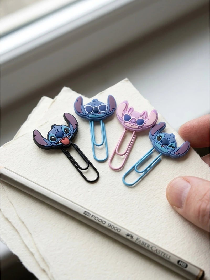 Set di 4 fermagli in alluminio Stitch Disney Blu - Kiabi