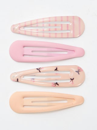 Set di 4 fermagli per capelli clic clac