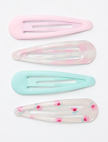 Set di 4 fermagli per capelli clic clac
