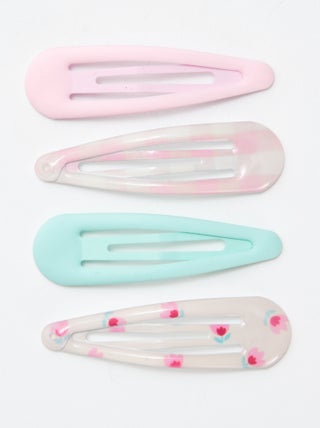 Set di 4 fermagli per capelli clic clac