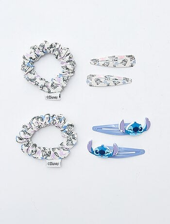 Set di 4 mollette + 2 elastici 'Stitch'