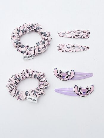 Set di 4 mollette + 2 elastici 'Stitch'