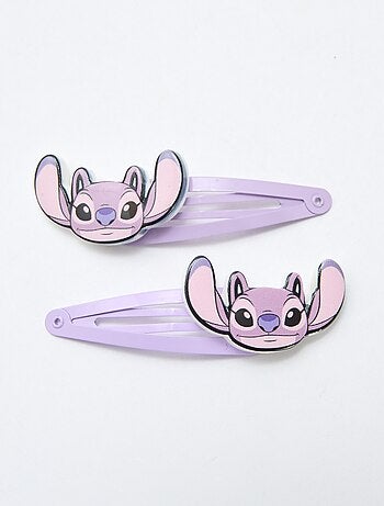 Set di 4 mollette + 2 elastici 'Stitch'