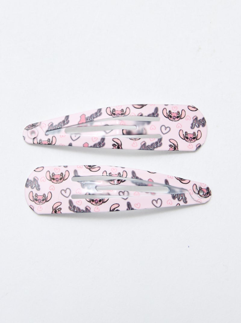 Set di 4 mollette + 2 elastici 'Stitch' Rosa - Kiabi